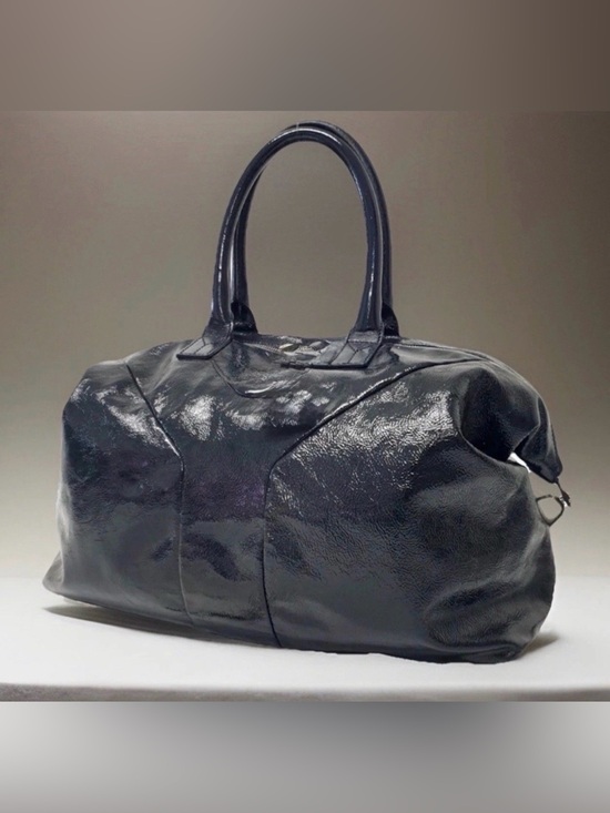 Yves Saint Laurent Handbags - Yves Saint Laurent East Boston Black Patent Leather Satchel - COA